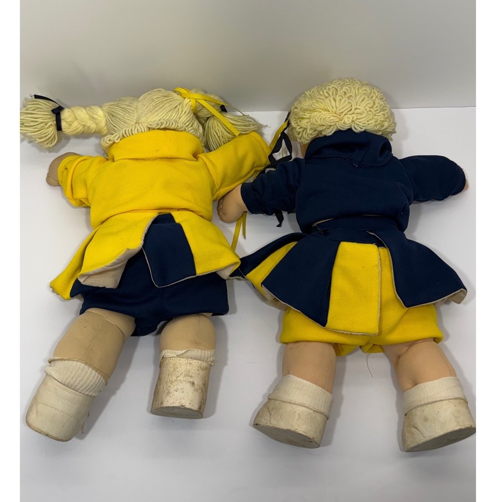 Vintage Cabbage Patch Kids Coleco Cheerleader Dolls Xavier Roberts 1985 Pair - Picture 2 of 10